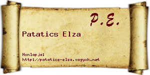 Patatics Elza névjegykártya